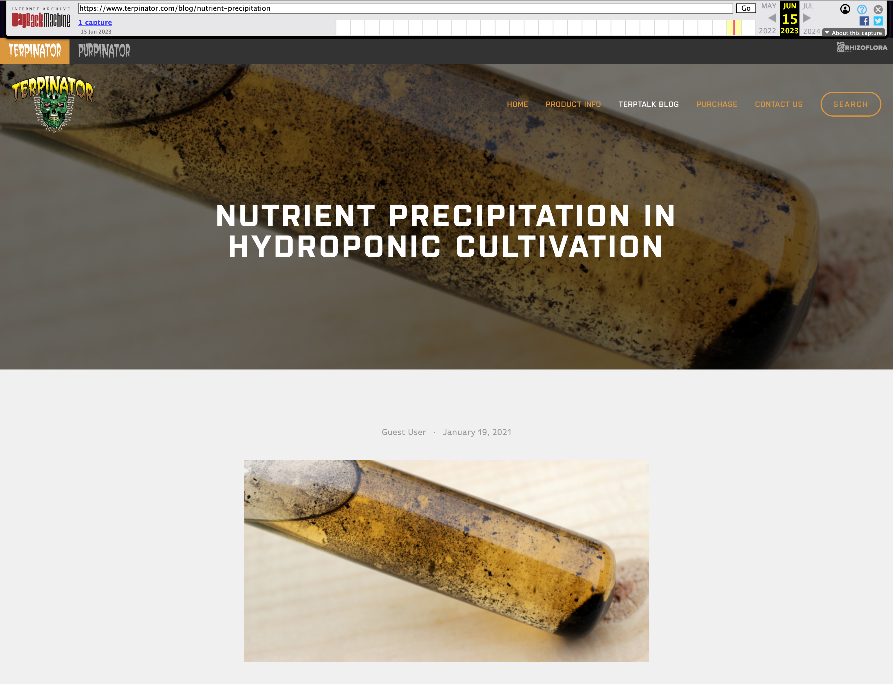 Terpinator “Nutrient Precipitation” Blog