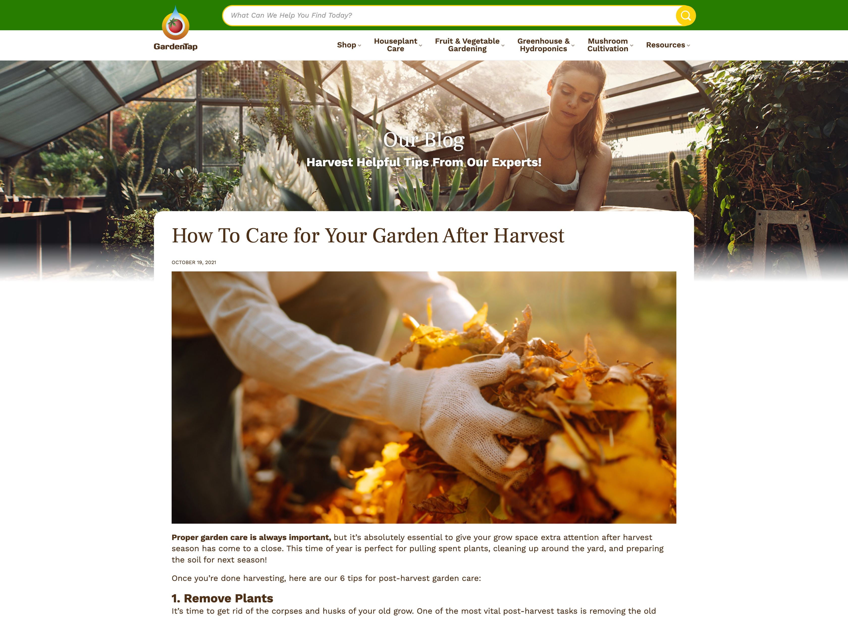 GardenTap “Harvest” Blog